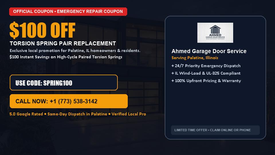 Ahmed Garage Door Service $100 OFF Dual Torsion Spring Replacement